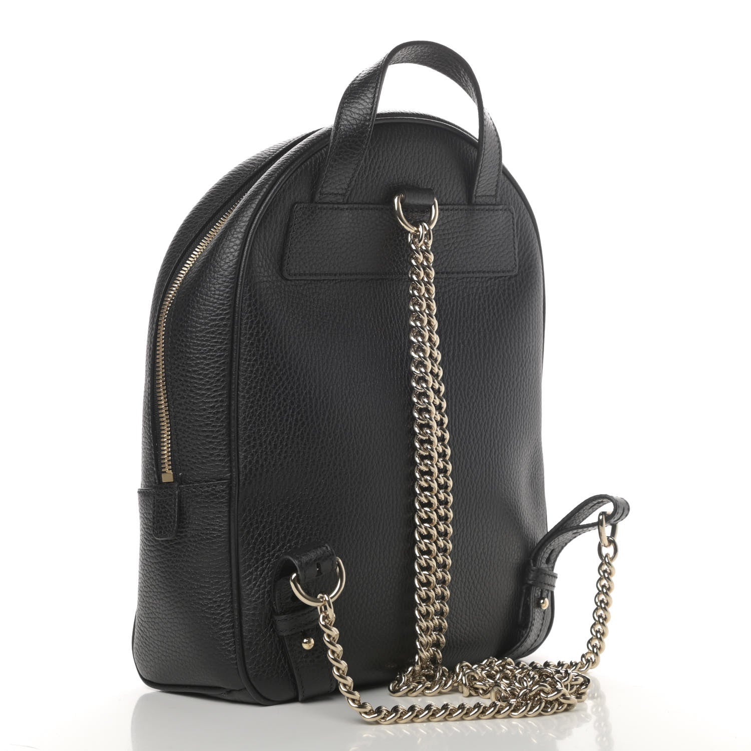 Gucci Pebbled Calfskin Soho Chain Backpack Black 2 of 5
