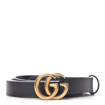 Gucci Calfskin Double G 20mm Belt 95 38 Black 1 of 6