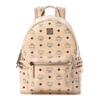 MCM Visetos Small Side Stud Stark Backpack Beige 1 of 11