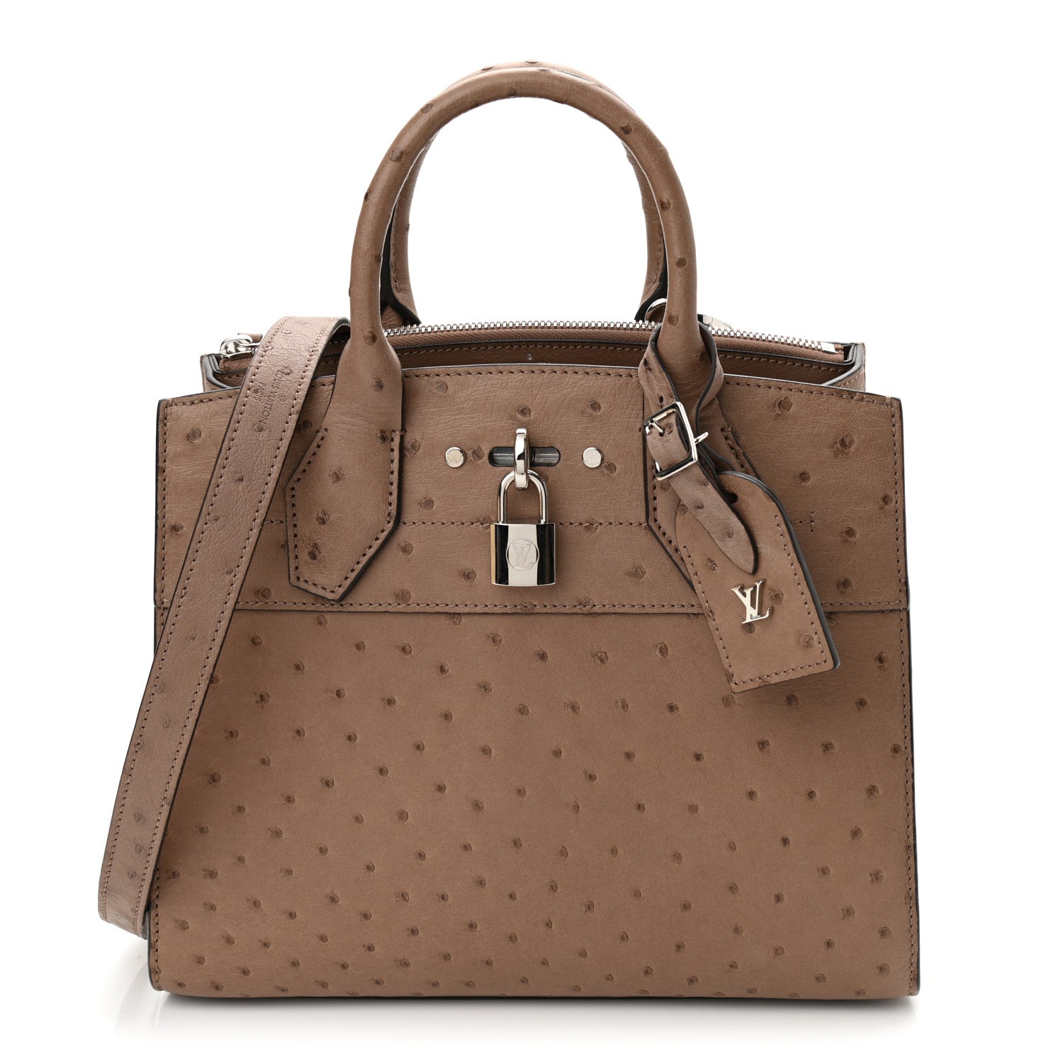 Louis Vuitton Ostrich City Steamer PM Gris 1 of 8