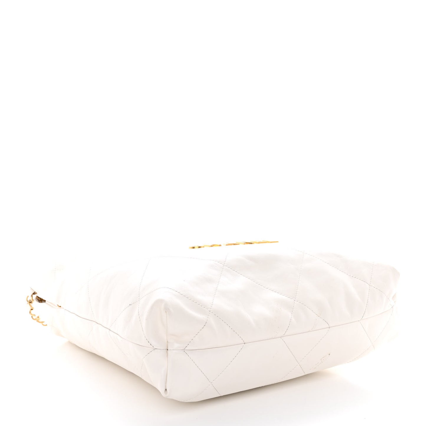 Shiny Calfskin Quilted Small Chanel 22 White