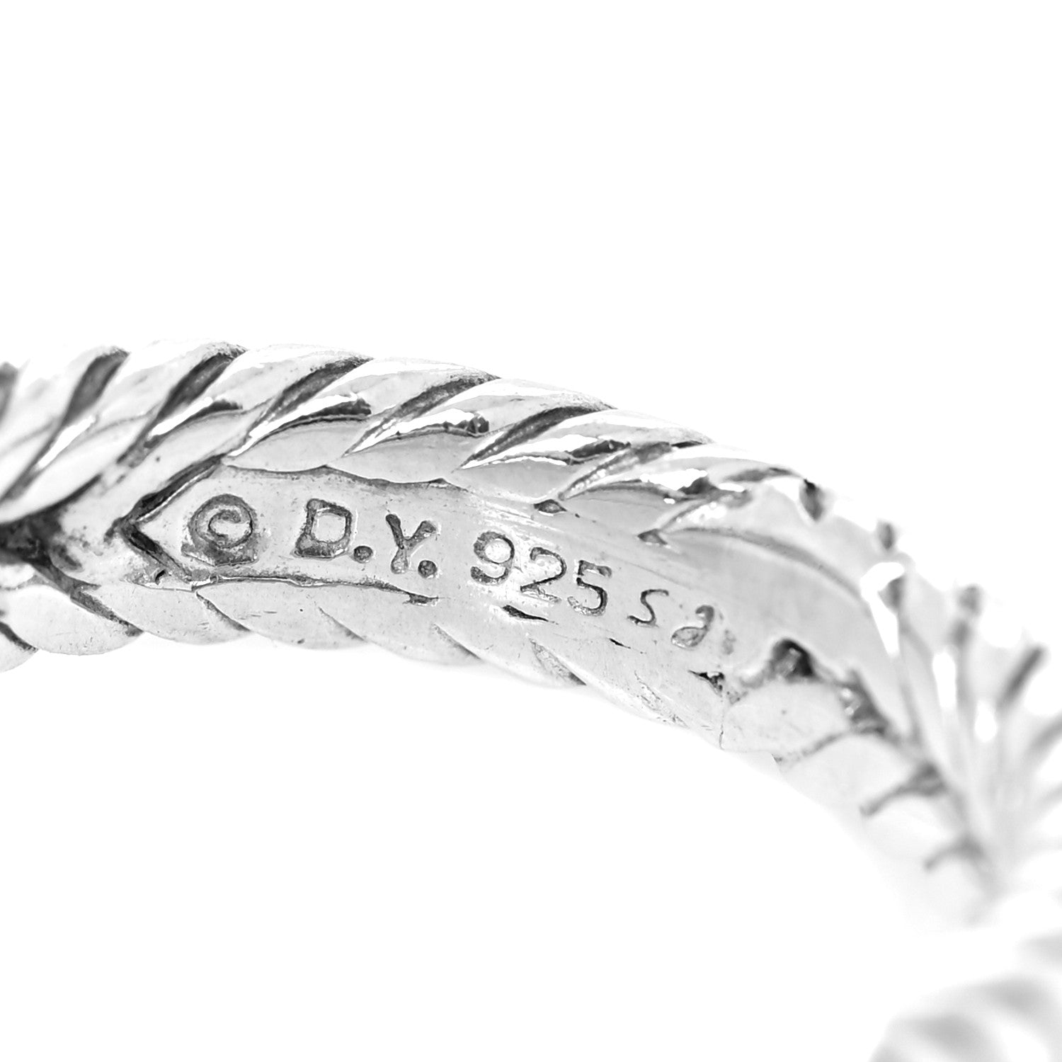David Yurman Sterling Silver Diamond Prasiolite 7mm Petite Albion Ring 50 5.25 5 of 5