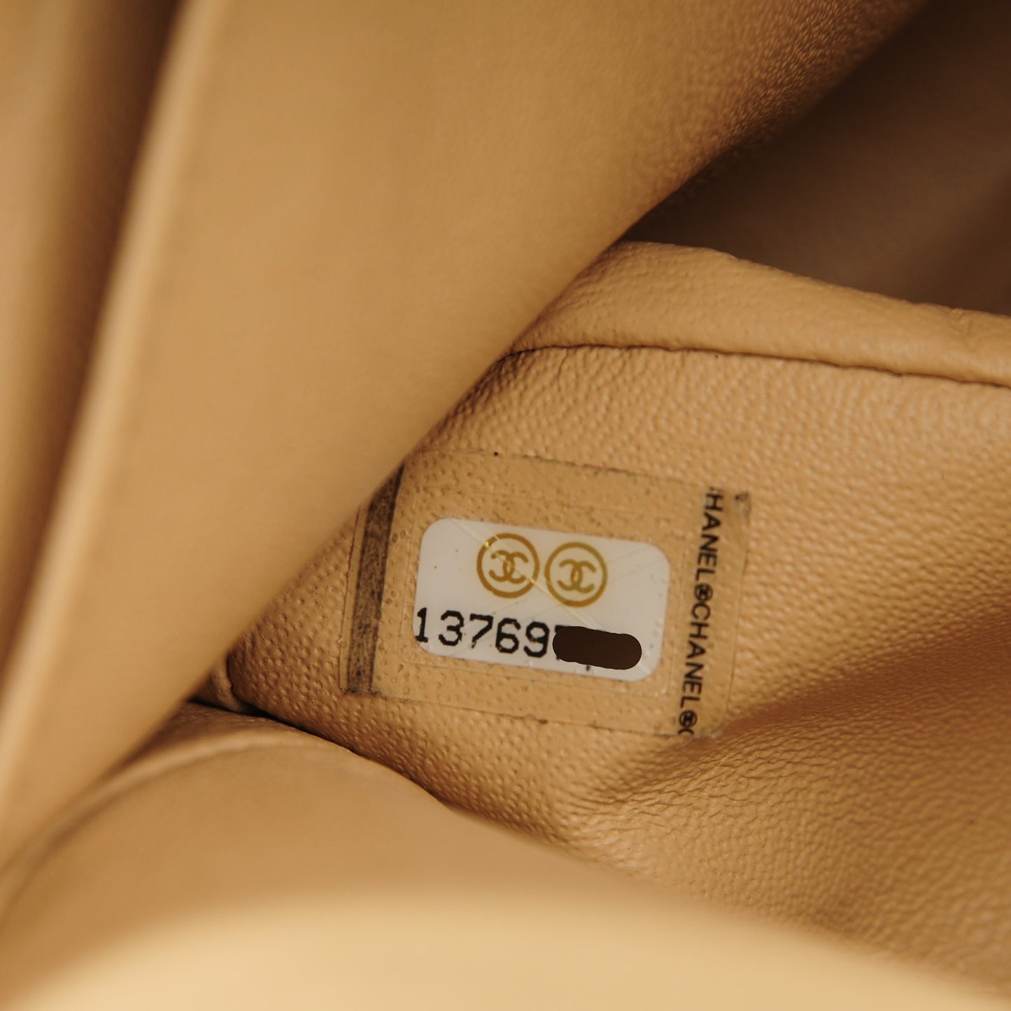 Lambskin Quilted Jumbo Single Flap Beige Clair