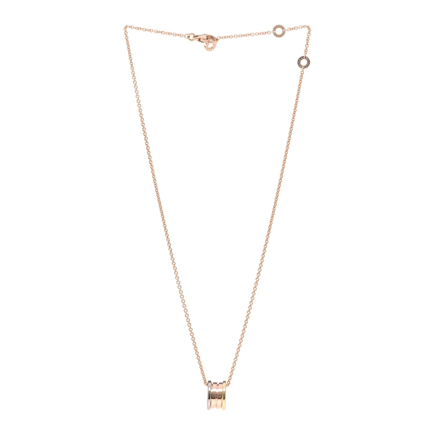 18K Rose White Yellow Gold B.Zero1 Pendant Necklace