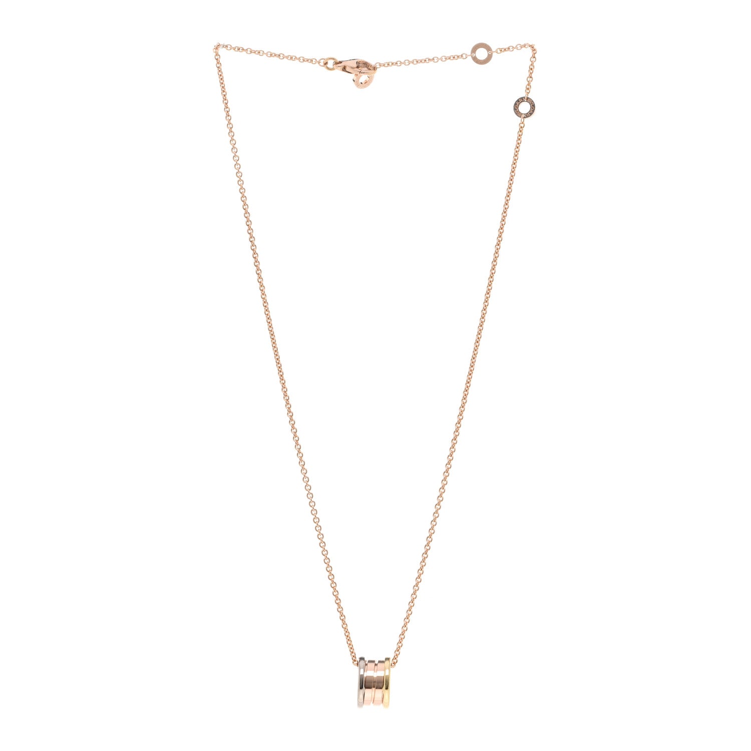 Bulgari 18K Rose White Yellow Gold B.Zero1 Pendant Necklace 3 of 6