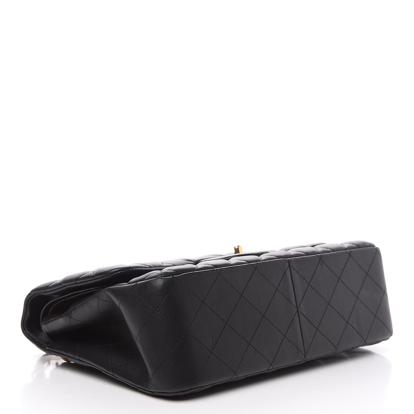Lambskin Quilted Jumbo Double Flap Black