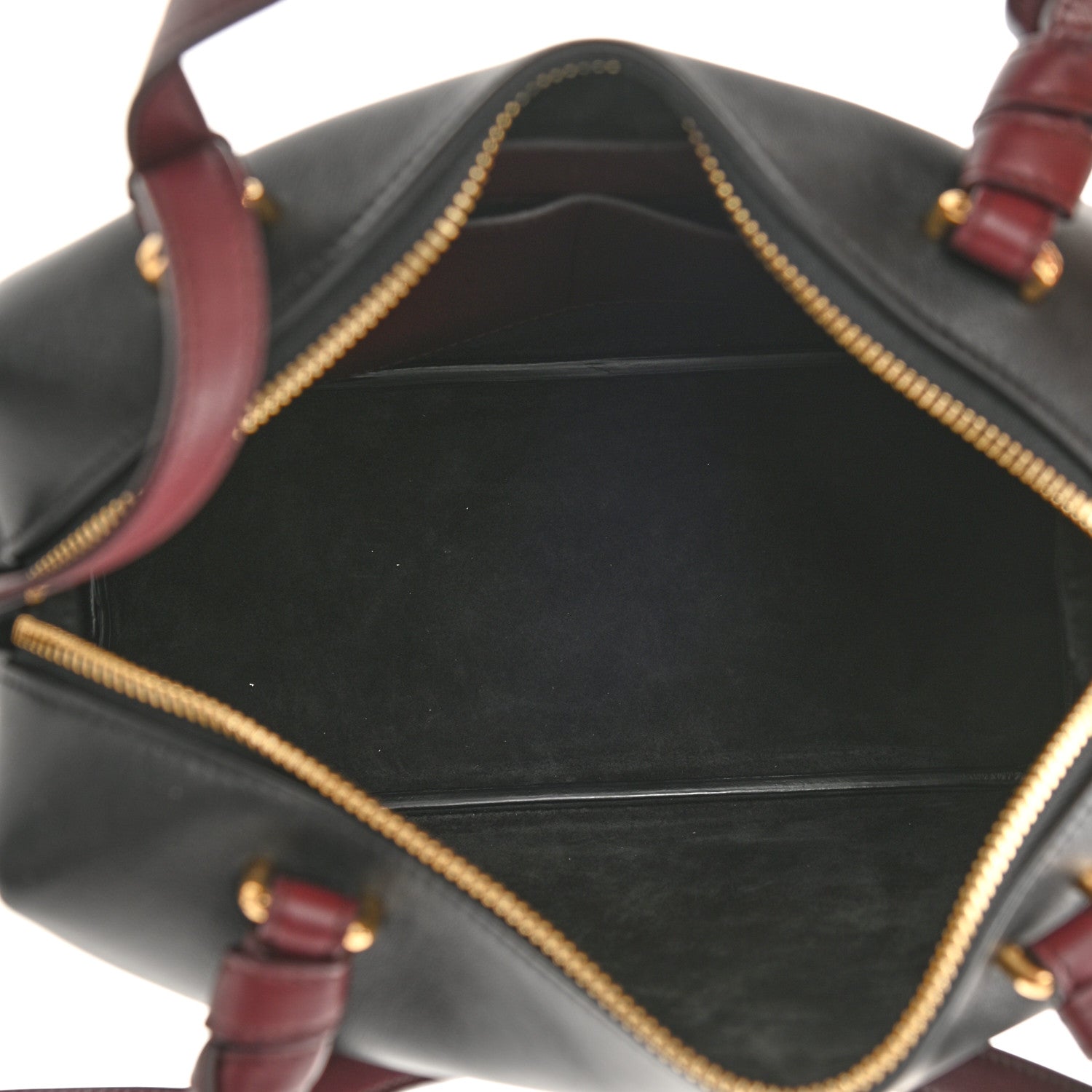 Celine Lambskin Small Soft Cube Satchel Black Burgundy 5 of 7