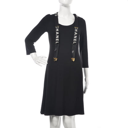 Chanel Logo Suspenders Black White 2 of 6