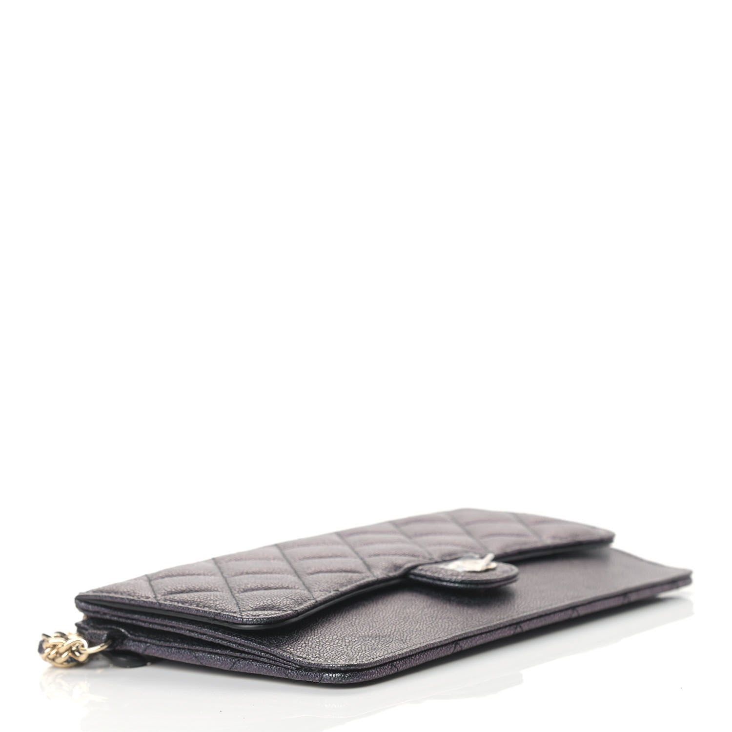 Chanel Iridescent Caviar Quilted Classic Pouch With Handle Black 5 of 8