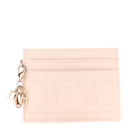 Christian Dior Patent Cannage Lady Dior Card Holder Powder Pink 1 of 8