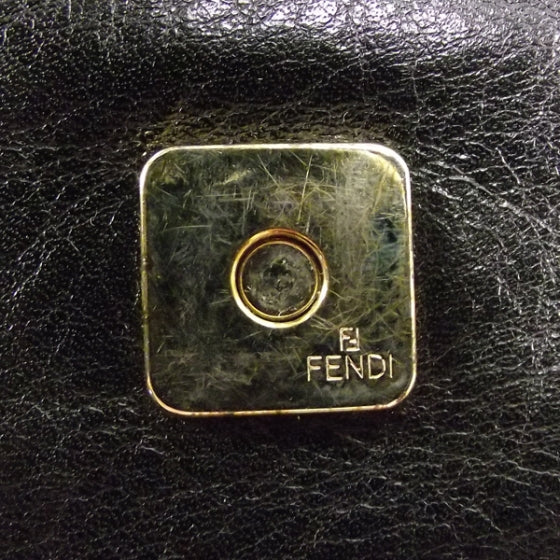 Fendi Vitello Acqua Large Convertible Baguette Black 10 of 15