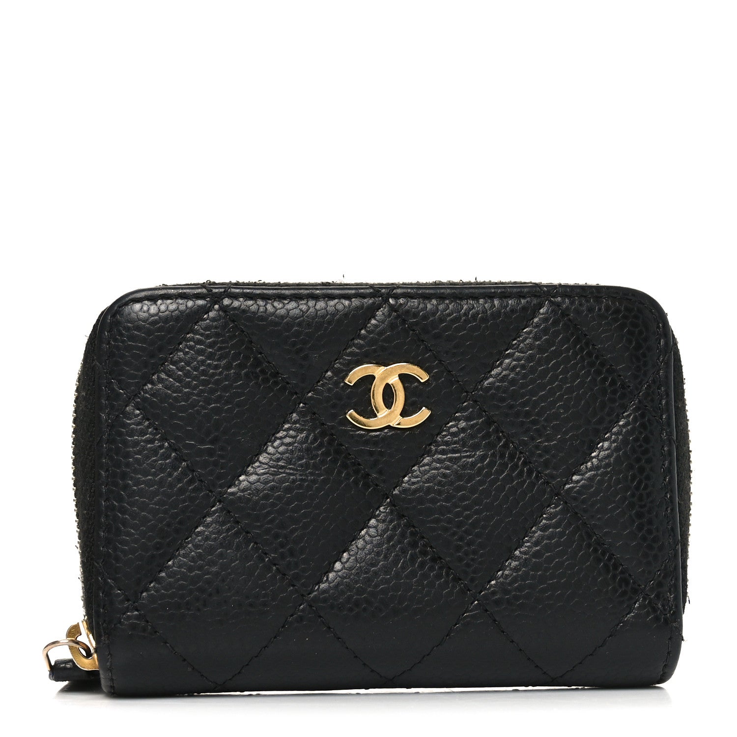 Chanel Caviar Quilted Zip Coin Purse Black 1 of 8