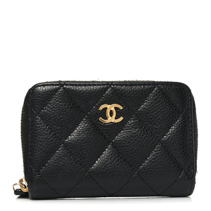 Chanel Caviar Quilted Zip Coin Purse Black 1 of 8