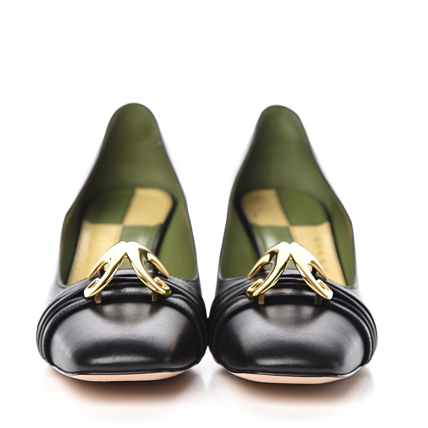 Malaga Kid Half Moon GG Square Toe Pumps 39 Black