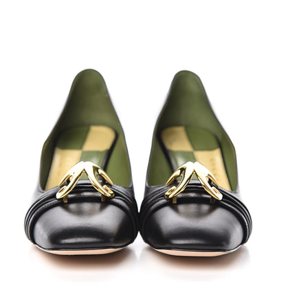 Gucci Malaga Kid Half Moon GG Square Toe Pumps 39 Black 2 of 10