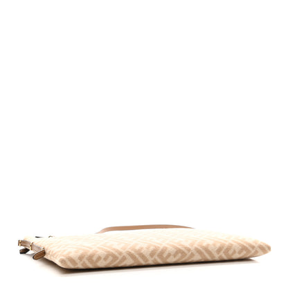 Fendi Wool Vitello King FF 1974 Diagonal Clutch Shoulder Bag Beige Cammello Sand 3 of 8