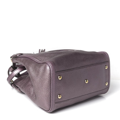 Gucci Metallic Pebbled Calfskin Small Soho Shoulder Bag Purple 3 of 8