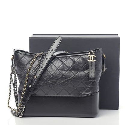 Chanel Aged Calfskin Quilted Medium Gabrielle Hobo Black 11 of 11