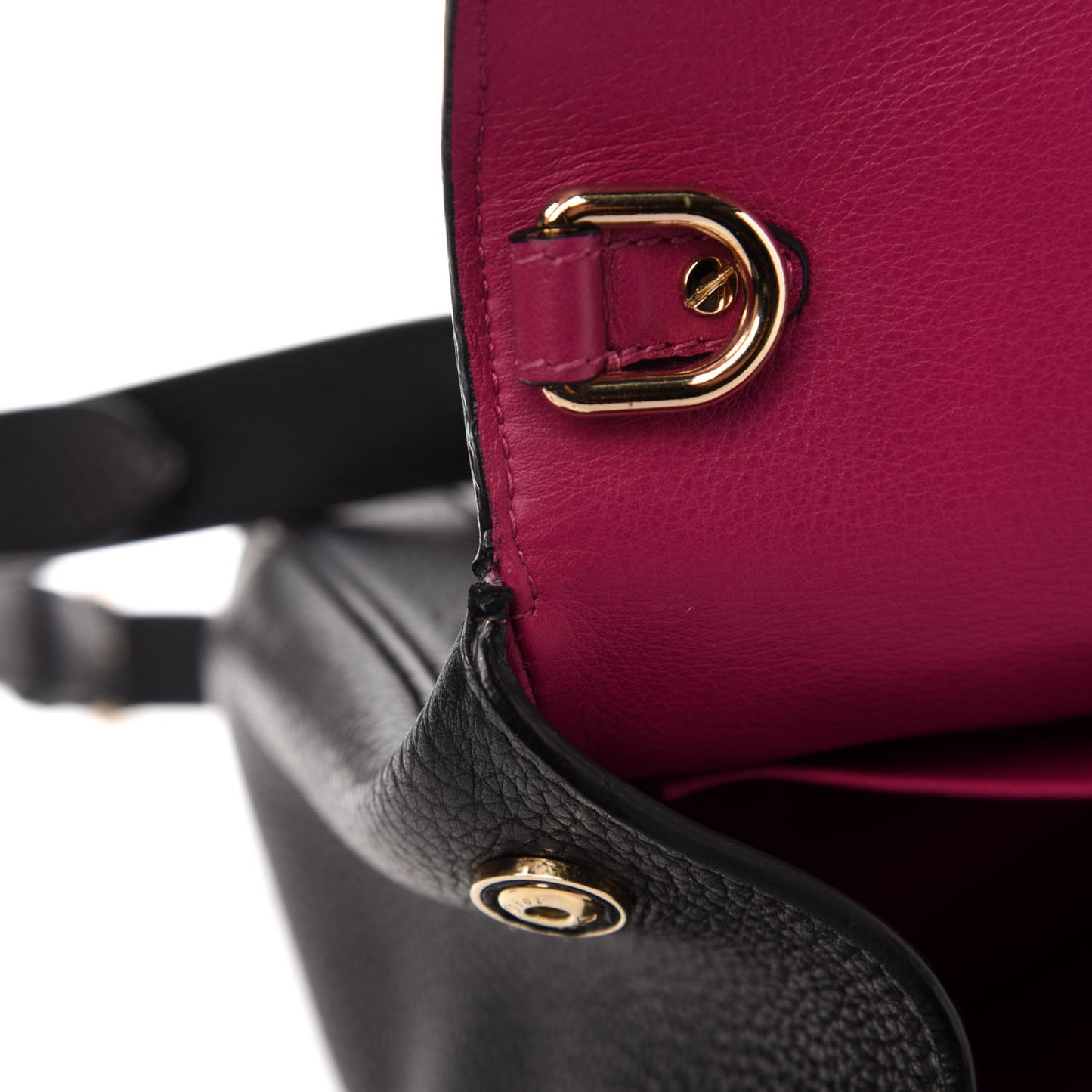 Bullcalf Medium Be Dior Flap Black Fraise