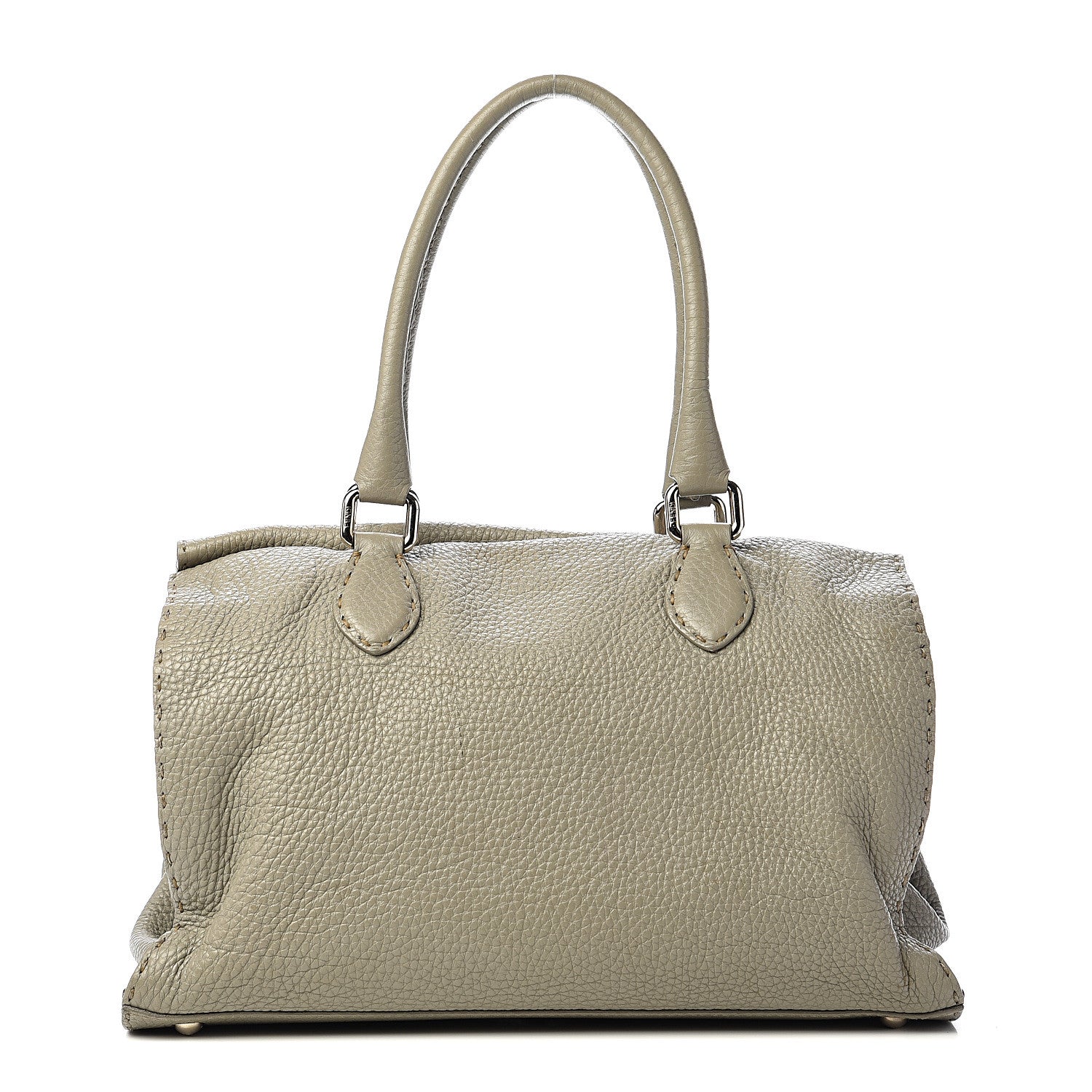 Fendi Calfskin Romano Selleria Tote Grey 1 of 13