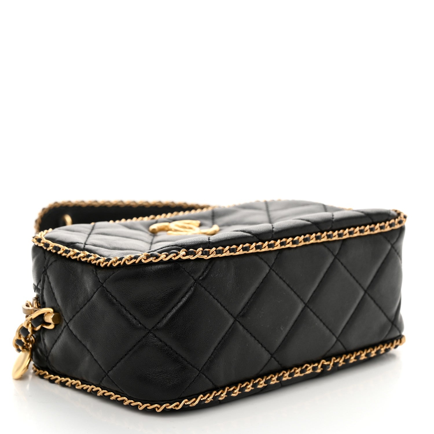 Chanel Lambskin Quilted Chain CC Mini Camera Case Black 4 of 10