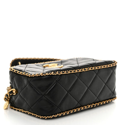 Chanel Lambskin Quilted Chain CC Mini Camera Case Black 4 of 10