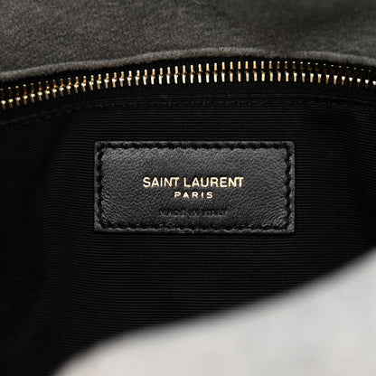 Saint Laurent Jersey Quilted Small Loulou Puffer Monogram Chain Satchel Grey Cloud 6 of 11
