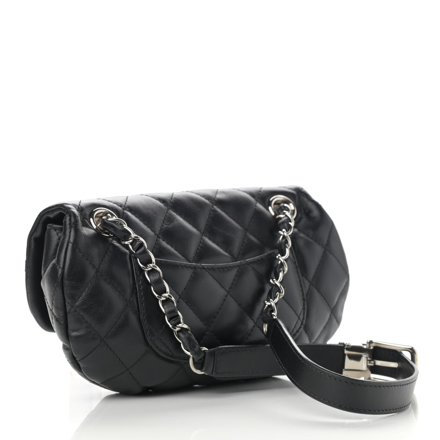 Chanel Calfskin Quilted CC Uniform Flap Belt Bag Black 2 of 10
