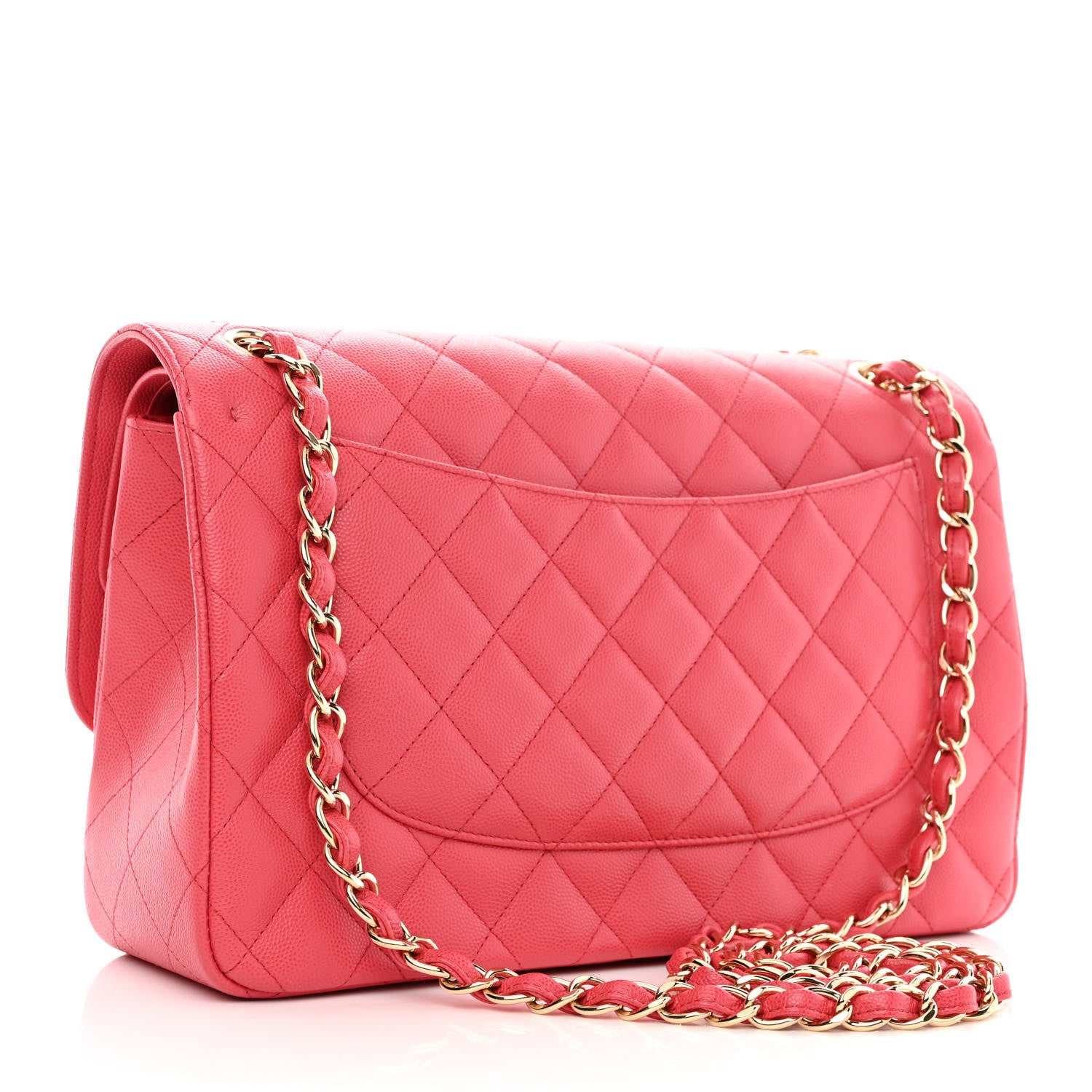 Chanel Caviar Quilted Jumbo Double Flap Dark Pink 3 of 11