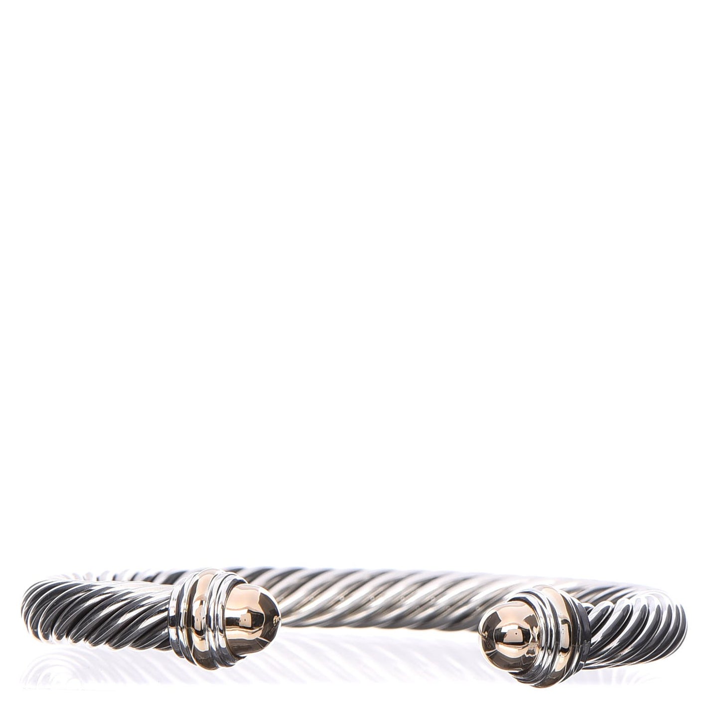 Sterling Silver 14K Yellow Gold 7mm Cable Classics Bracelet