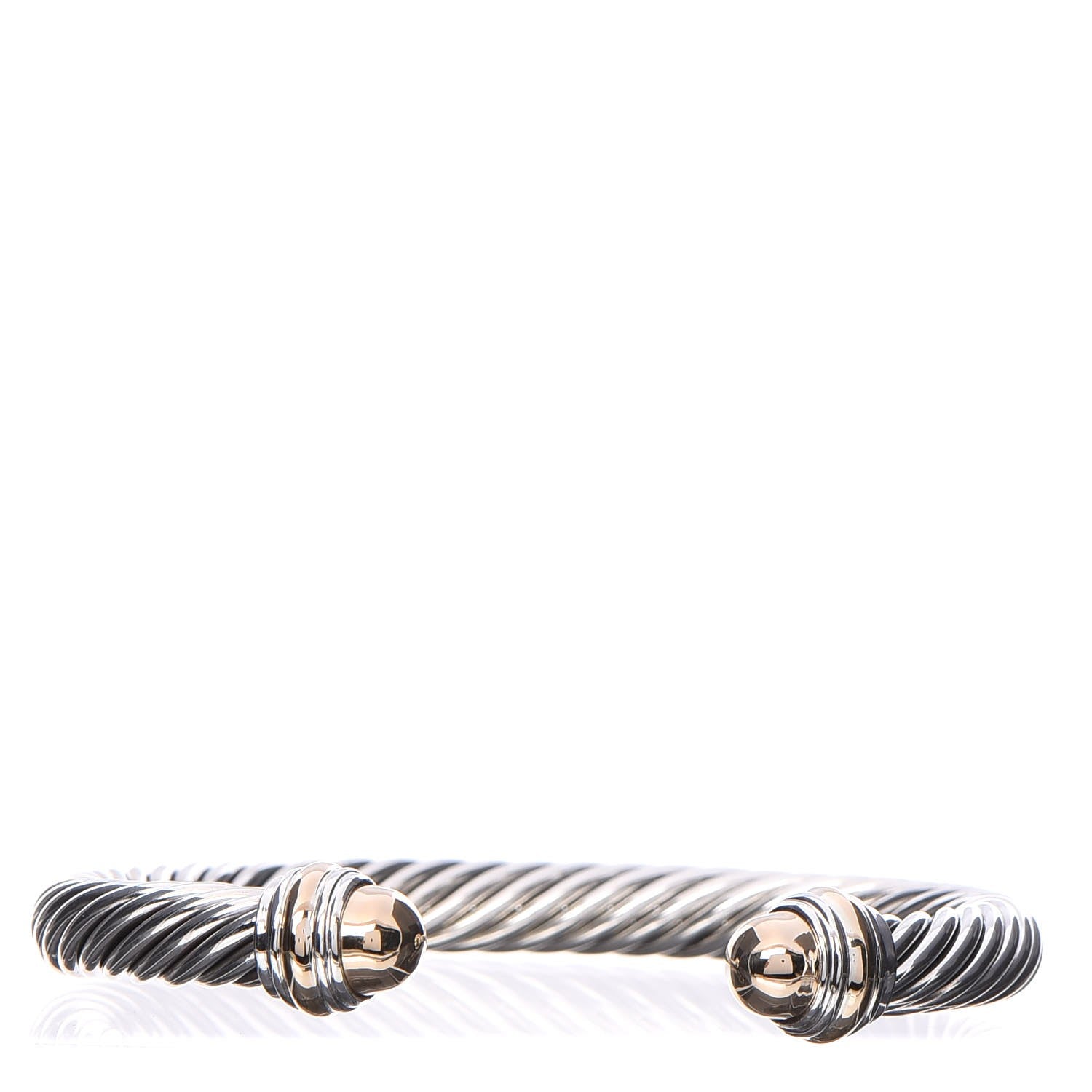 David Yurman Sterling Silver 14K Yellow Gold 7mm Cable Classics Bracelet 1 of 5