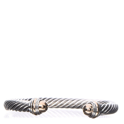 David Yurman Sterling Silver 14K Yellow Gold 7mm Cable Classics Bracelet 1 of 5