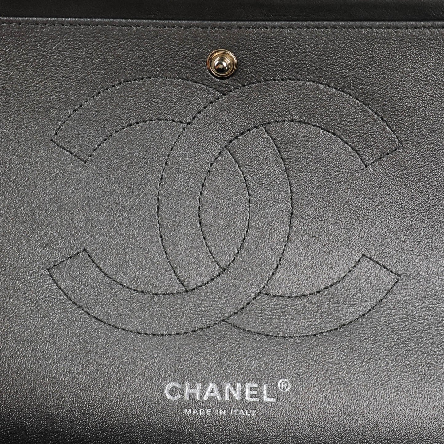 Lambskin Quilted Jumbo Double Charcoal Grey
