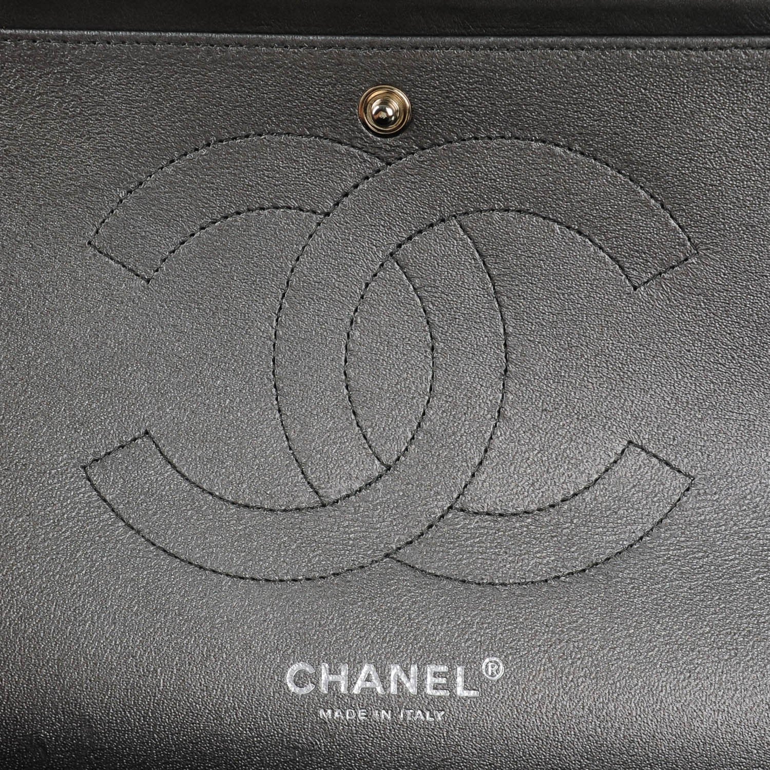 Chanel Lambskin Quilted Jumbo Double Charcoal Grey 8 of 9