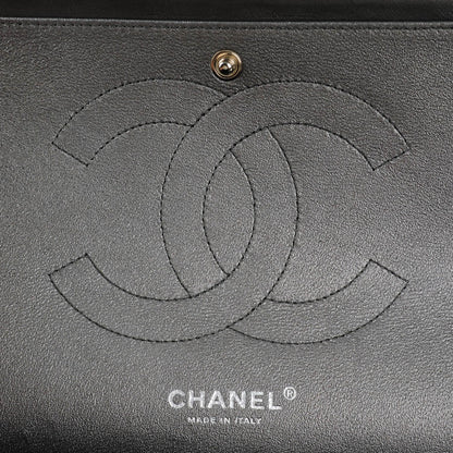 Chanel Lambskin Quilted Jumbo Double Charcoal Grey 8 of 9