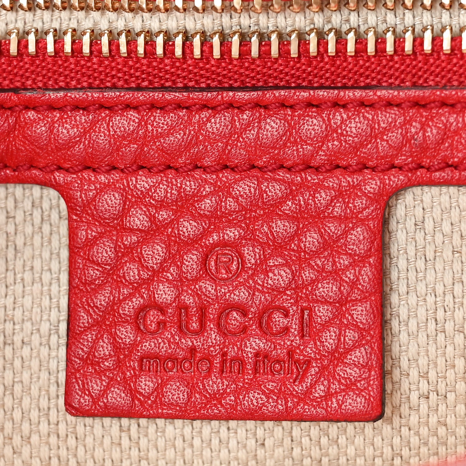 Gucci Pebbled Calfskin Medium Soho Flap Crossbody Vibrant Red 6 of 10