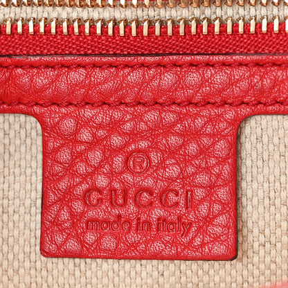 Gucci Pebbled Calfskin Medium Soho Flap Crossbody Vibrant Red 6 of 10