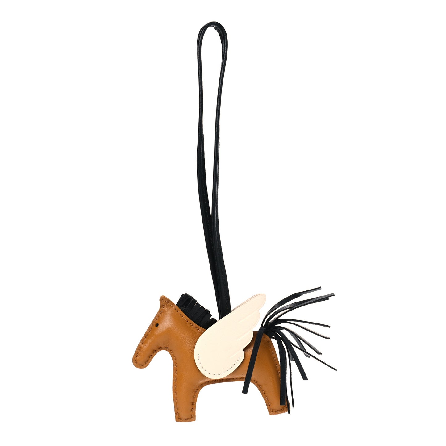 Milo Lambskin Grigri Rodeo Pegase Horse Bag Charm PM Sesame Black Nata
