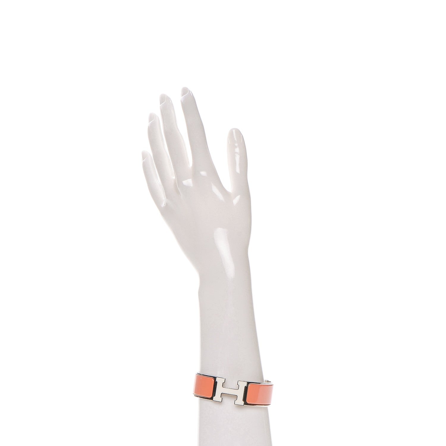Hermes Enamel Wide Clic Clac H Bracelet GM Orange Fruite 2 of 5
