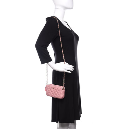 Chanel Iridescent Caviar Quilted Small Clutch With Chain Pink 2 of 12