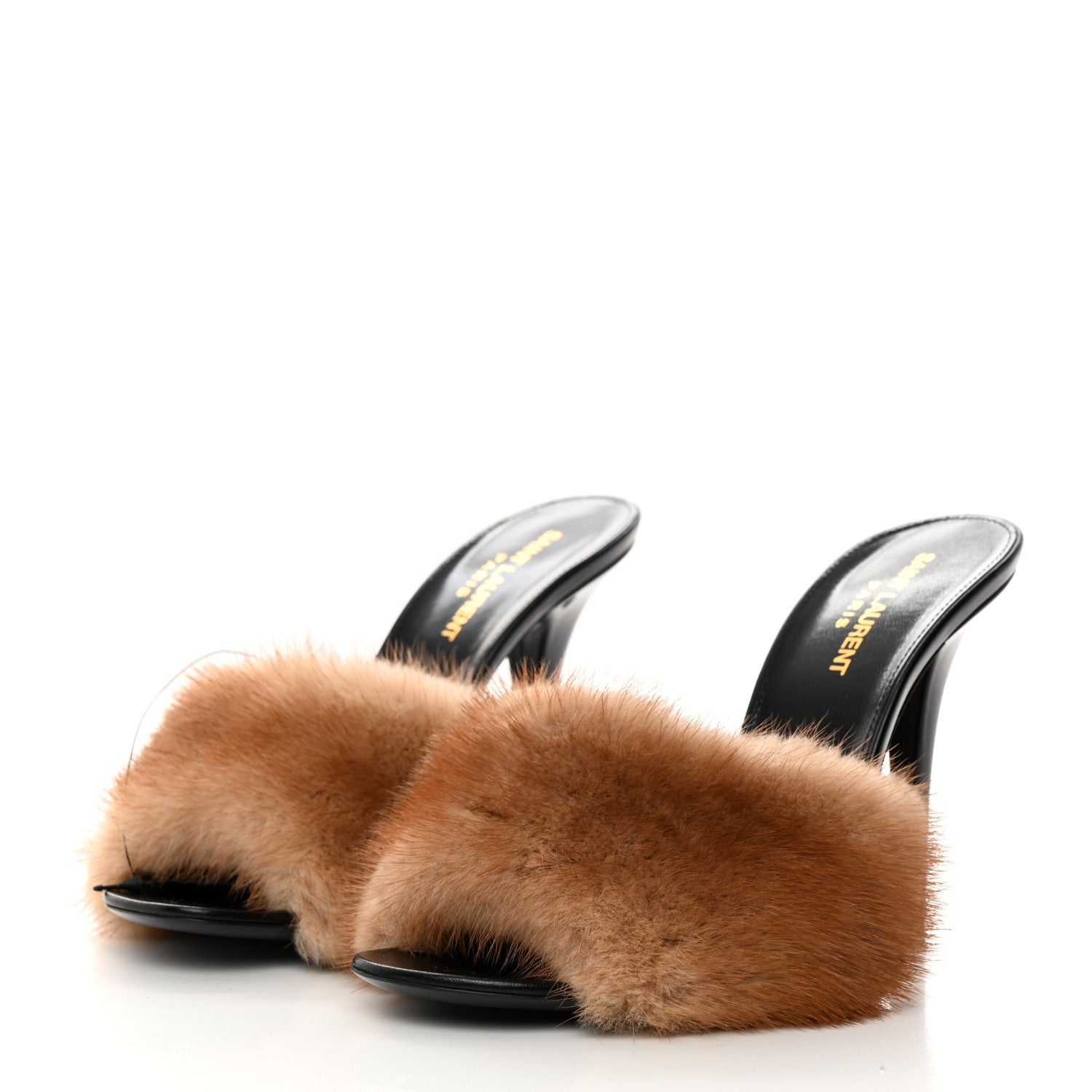 Saint Laurent Mink Calfskin Roy Mule Sandals 40 Tan 3 of 9