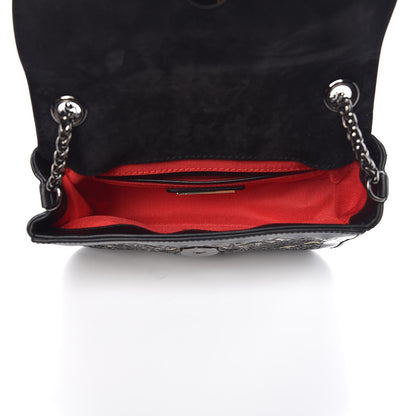 Christian Louboutin Patent Glitter Suede Chantily Lace Sweety Charity Crossbody Bag Black Ivory 5 of 6