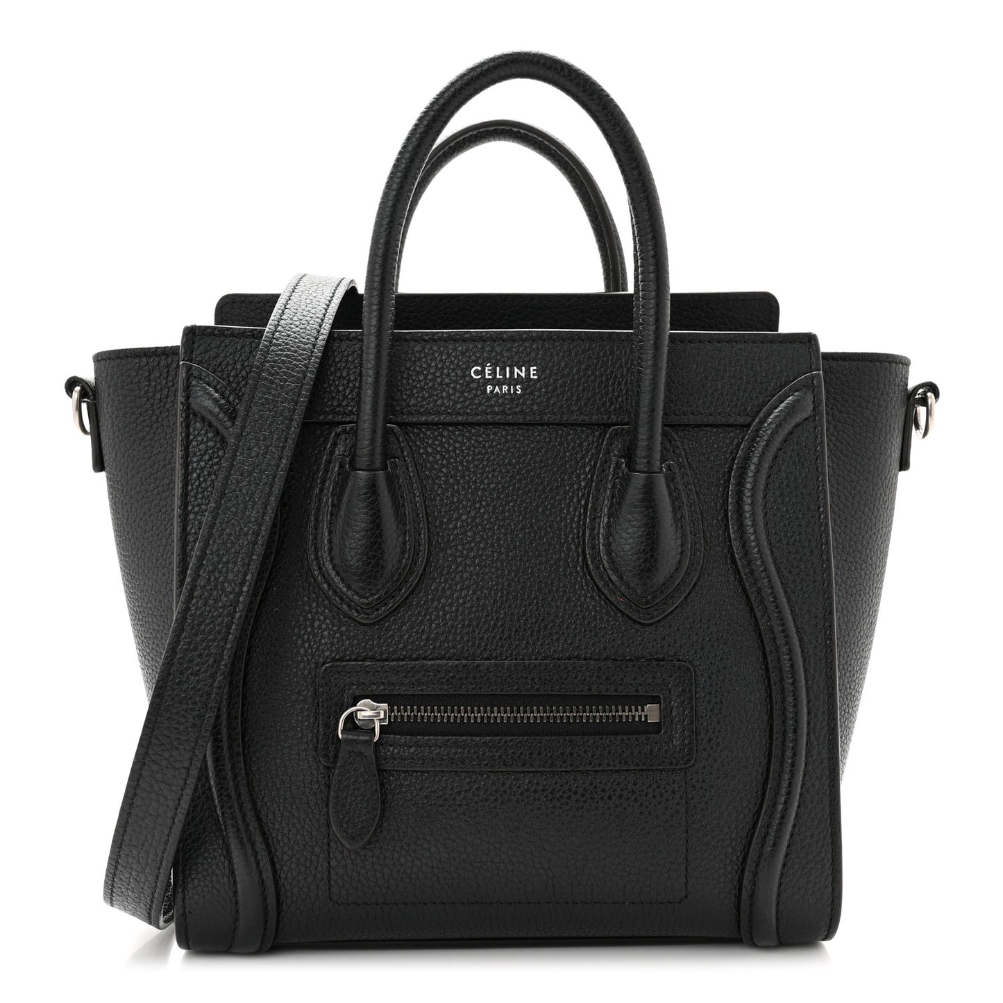 Drummed Calfskin Nano Luggage Black