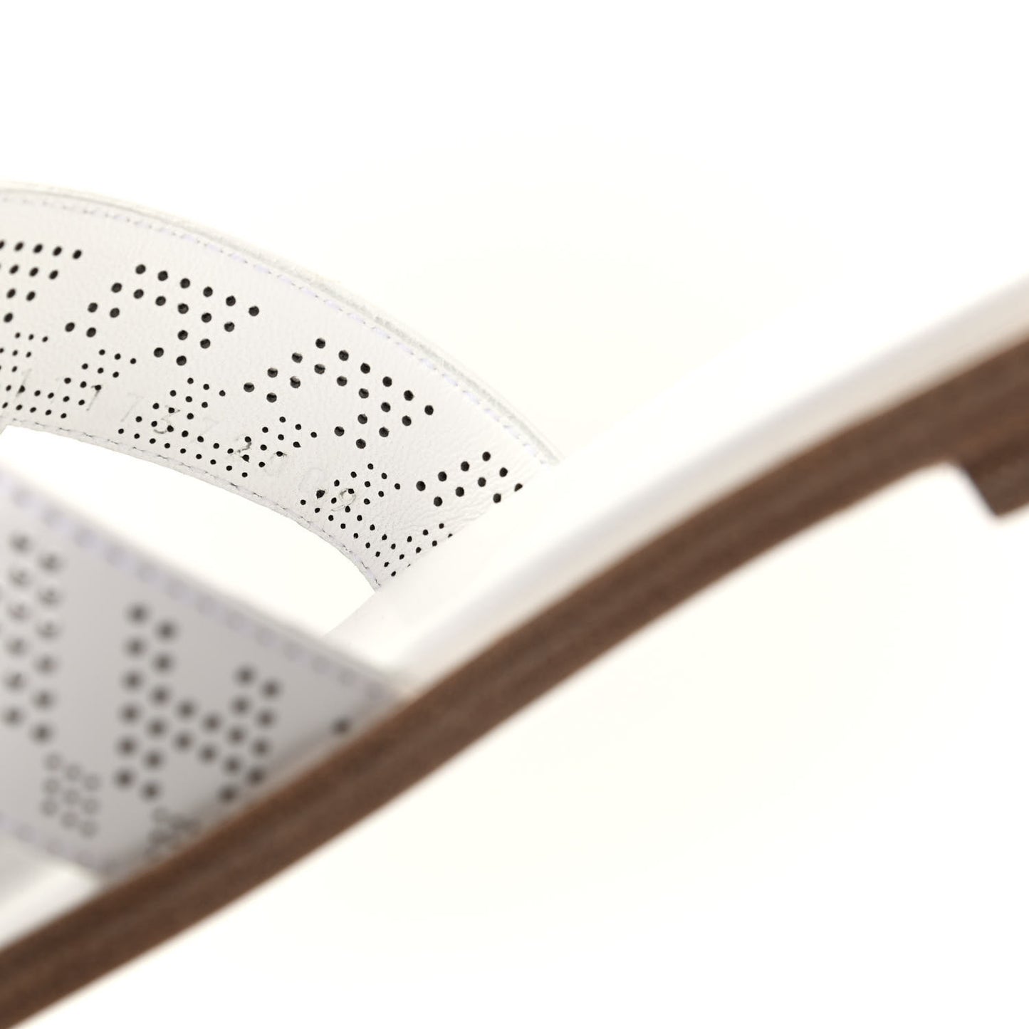 Calfskin Perforated Oran Sandals 37 White