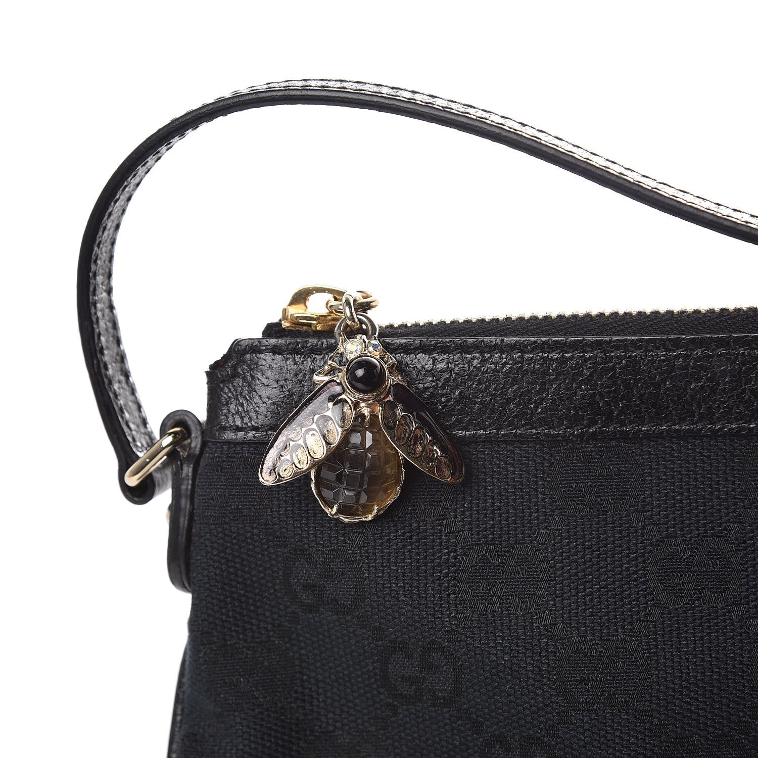 Gucci Monogram Bumble Bee Charm Pochette Black 7 of 7