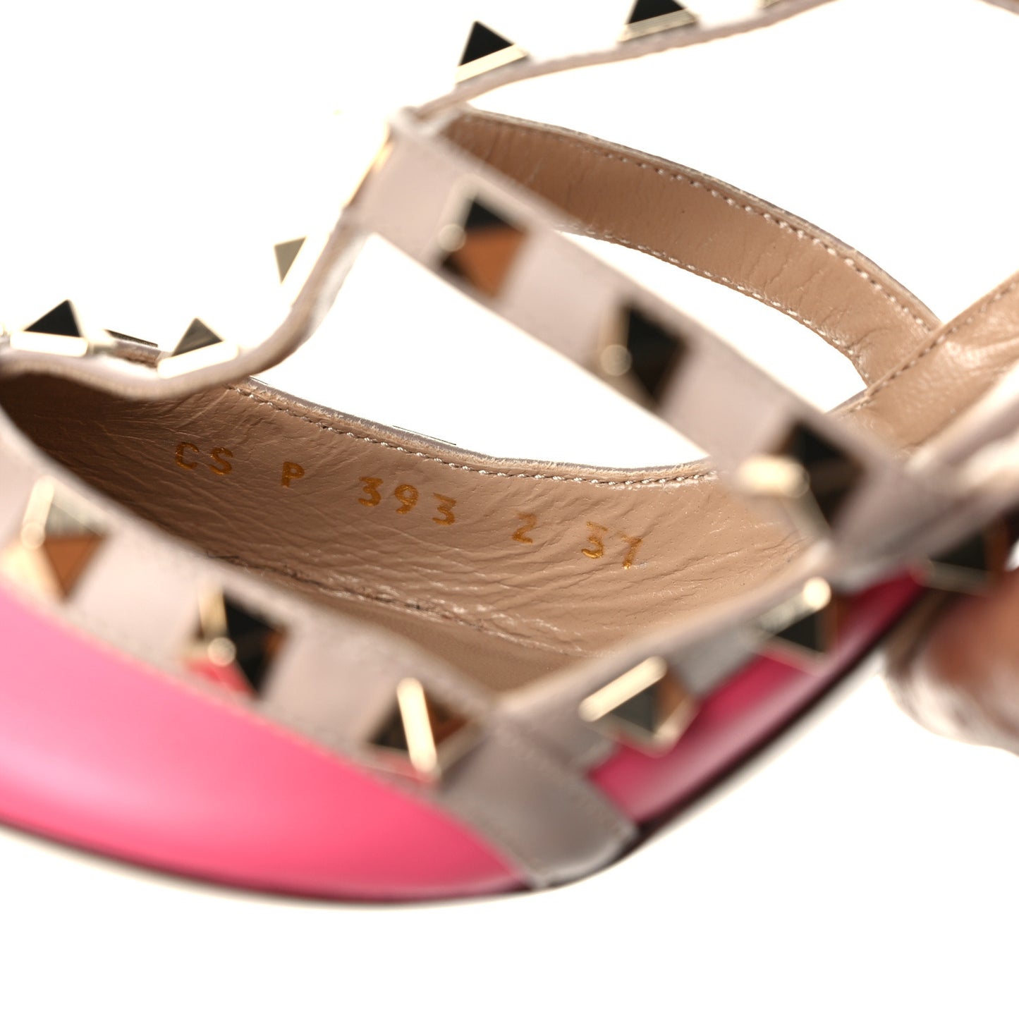 Calfskin Nappa Rockstud Ankle Strap 100mm Pumps 37 Shadow Pink Poudre
