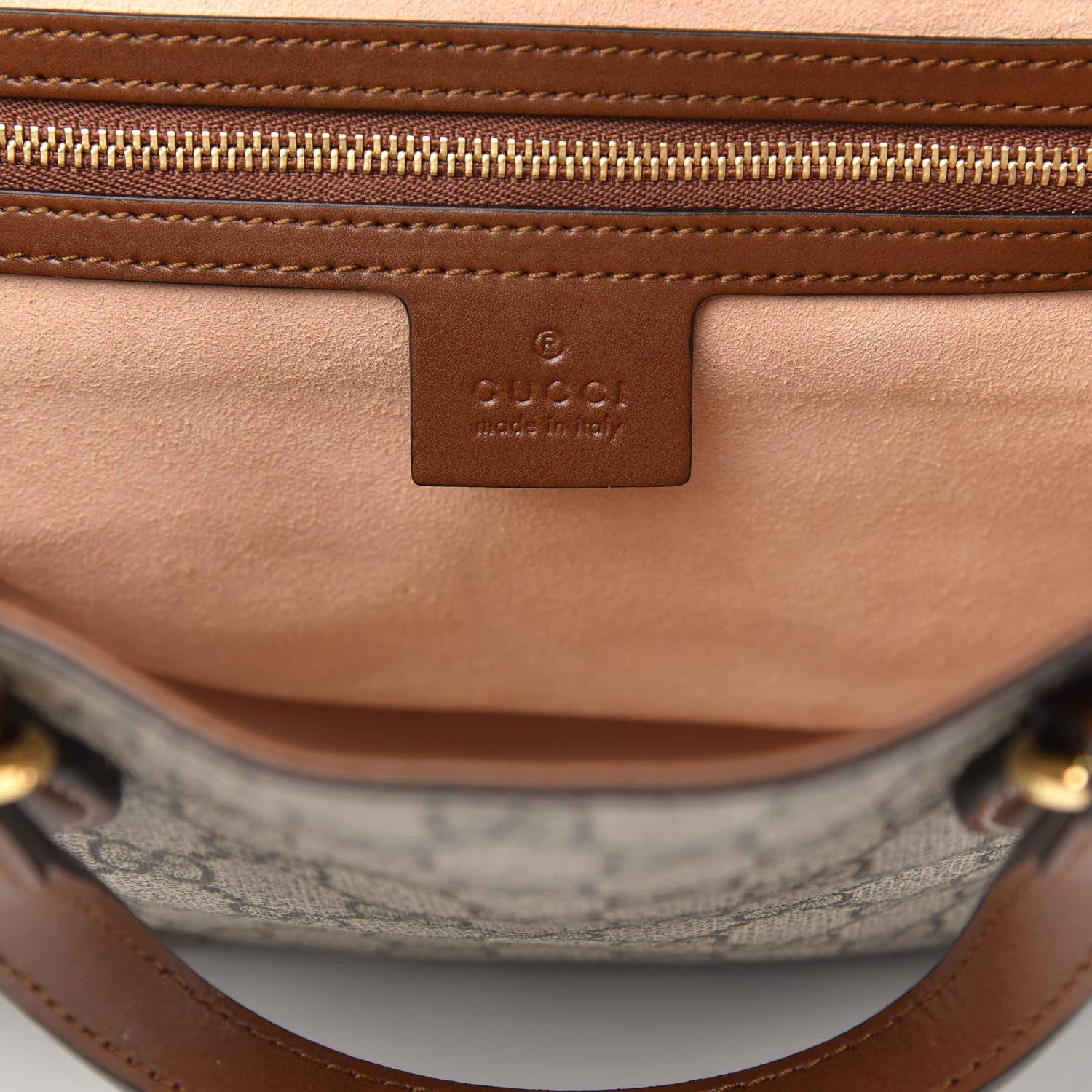 Gucci Soft GG Supreme Monogram Small Crossbody Tote Beige Cuir 6 of 9
