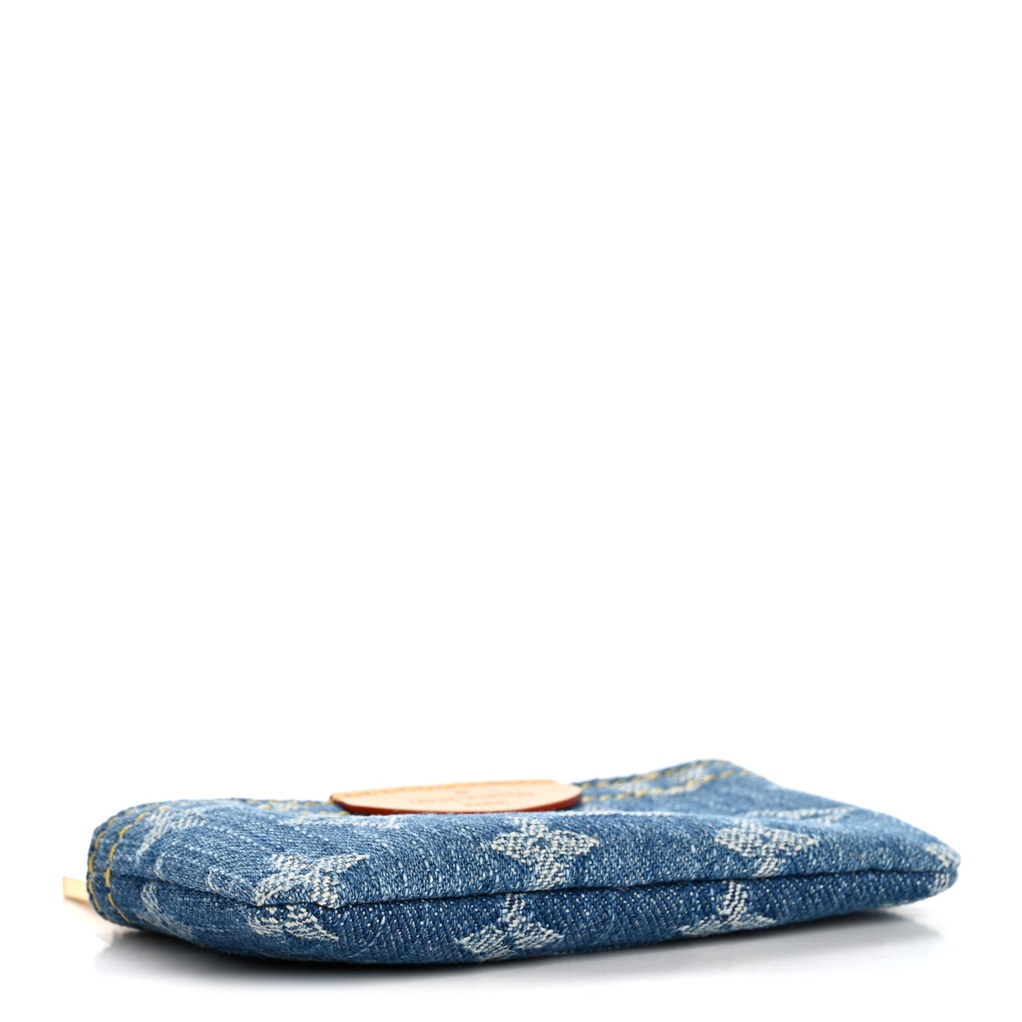 Monogram Denim Key Pouch Denim Blue