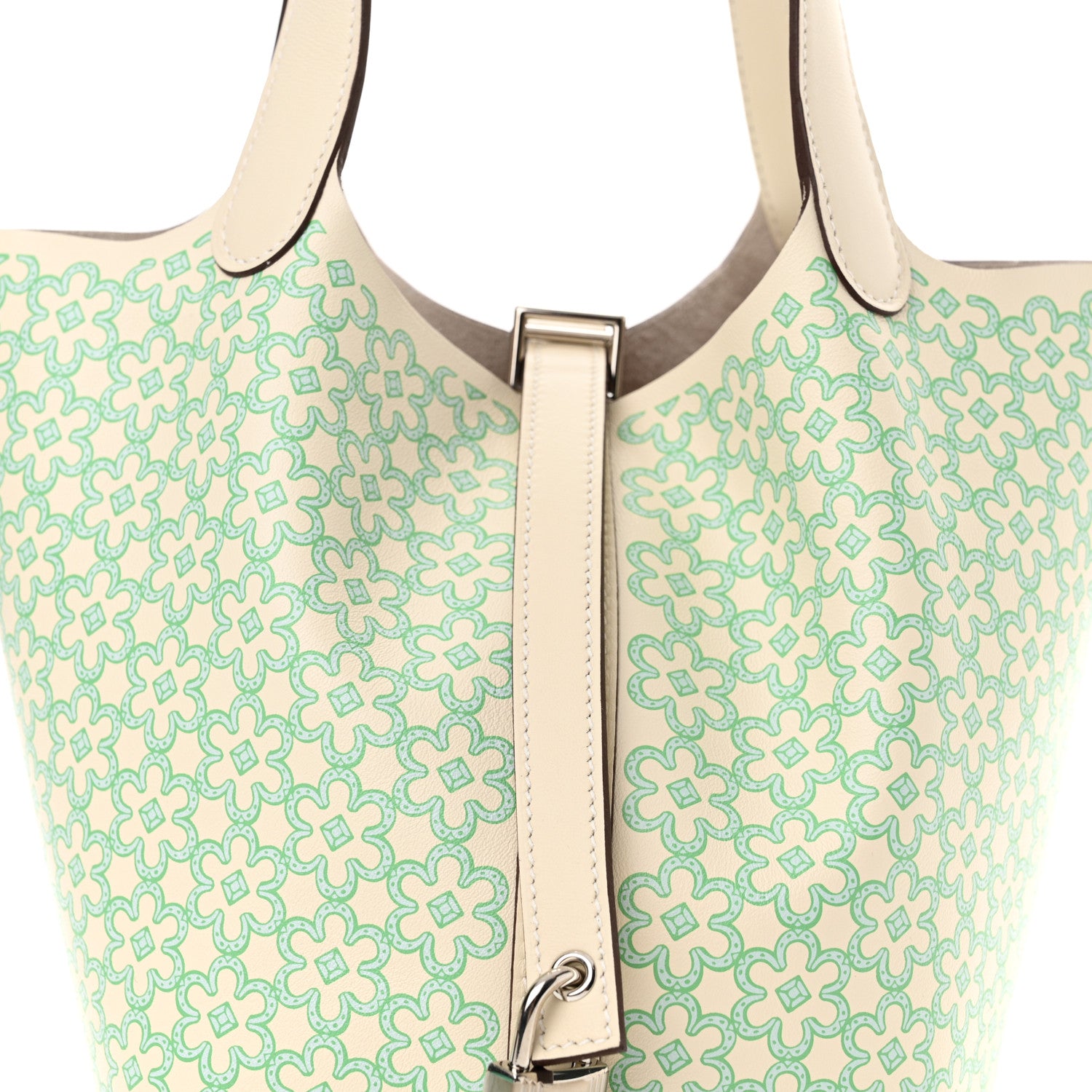 Hermes Swift Lucky Daisy Picotin Lock 18 PM Nata Vert 8 of 11