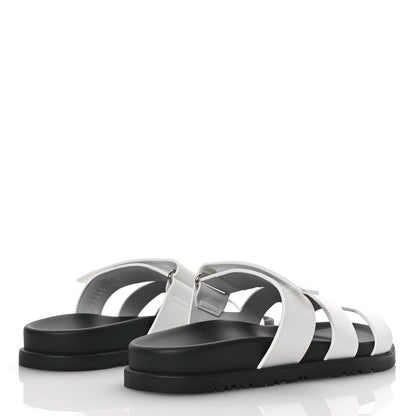 Hermes Calfskin Womens Chypre Sandals 36.5 White 5 of 9